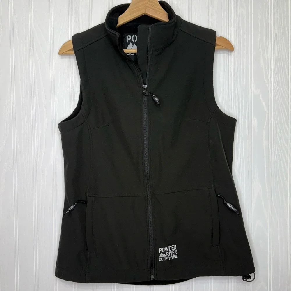 Powder River Outfitters black fleece lined athletic vest size M - Picture 1 of 10